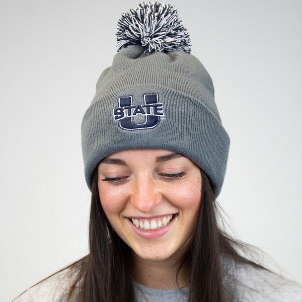 ustate pom pom beanie gray